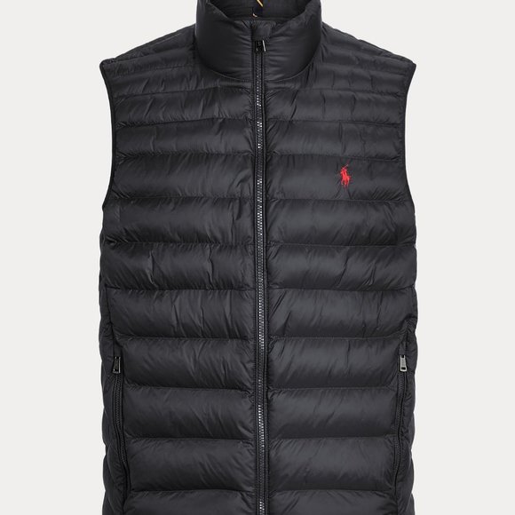 NWT POLO RALPH LAUREN‎ MEN'S PACKABLE DOWN VEST BLACK - Picture 1 of 4